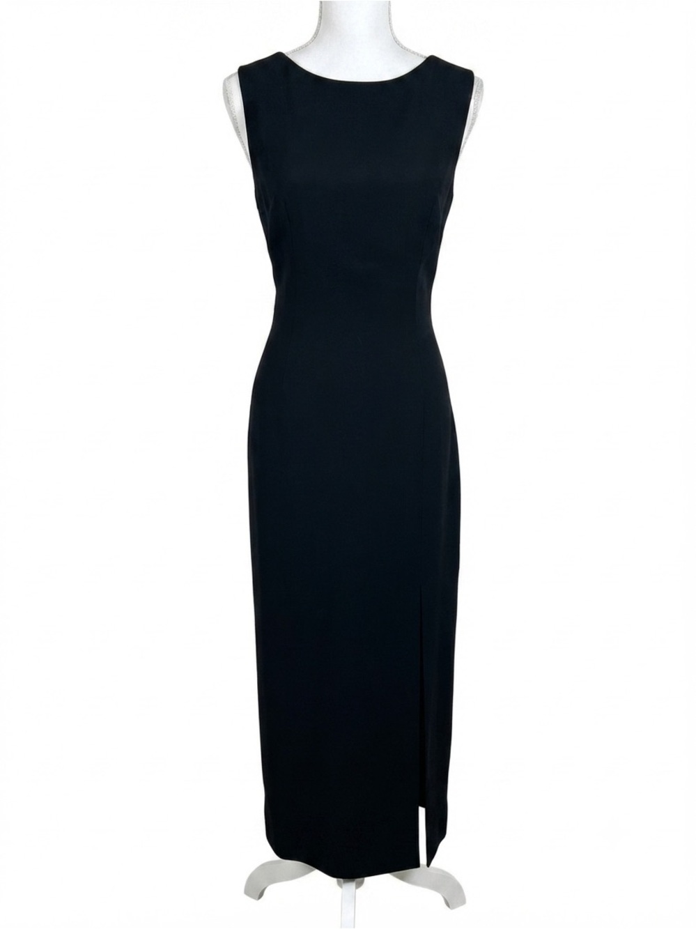 Vintage Donna Ricco Black Maxi Gown Dress Size 8 Made in USA 90s Minimalist